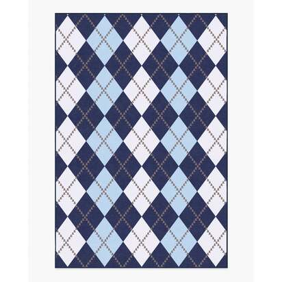 Teddy Bear Argyle Navy & Blue Rug by Humberto Leon - 200 x 290 cm - All-In-One Rug