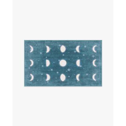 To The Moon And Back Soft Teal Rug by Humberto Leon - 200 x 290 cm - All-In-One Rug