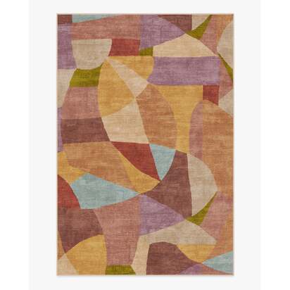 Kayla Rust Multicolour Flatwoven Rug by Jungalow - 200 x 290 cm - Rug + Cushioned Pad System
