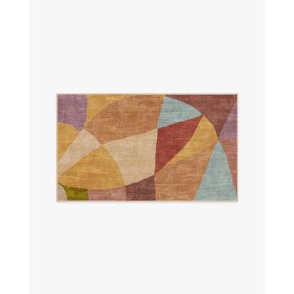 Kayla Rust Multicolour Flatwoven Rug by Jungalow - 200 x 290 cm - Rug + Cushioned Pad System