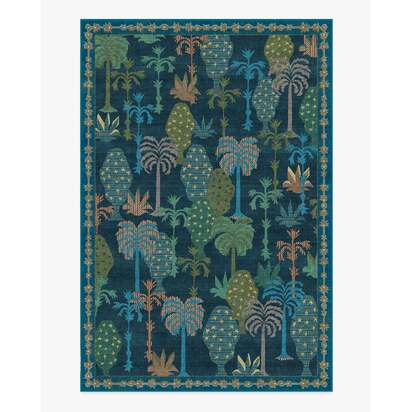 Palmistry Midnight Flatwoven Rug by Jungalow - 200 x 290 cm - Rug + Cushioned Pad System