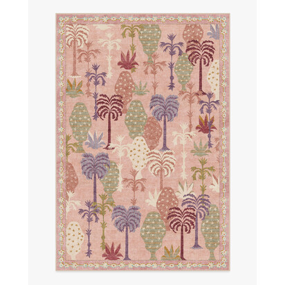 Palmistry Soft Pink Flatwoven Rug by Jungalow - 200 x 290 cm - Rug + Pad System