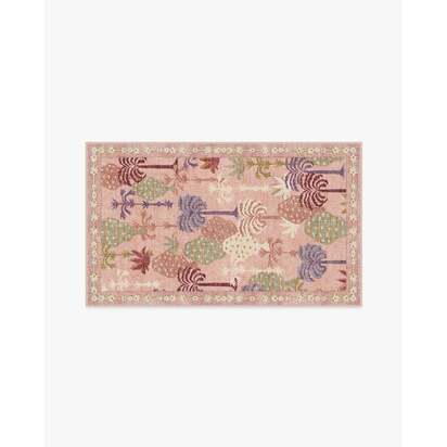 Palmistry Soft Pink Flatwoven Rug by Jungalow - 200 x 290 cm - Rug + Pad System