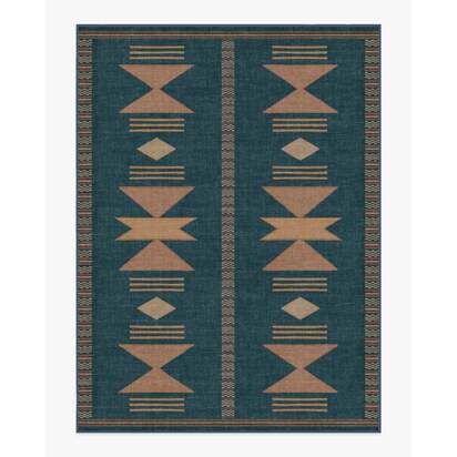 Lark Blue & Rose Rug - 275 x 365 cm - All-In-One Rug