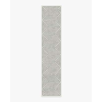 Labyrinth Black & Ivory Rug by Jonathan Adler - 75 x 365 cm - All-In-One Rug