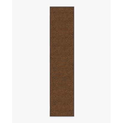 Labyrinth Brown & Orange Rug by Jonathan Adler - 75 x 365 cm - All-In-One Rug