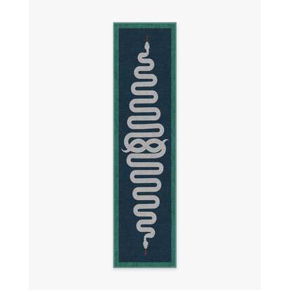 Venom Sapphire Rug by Jonathan Adler - 75 x 365 cm - All-In-One Rug