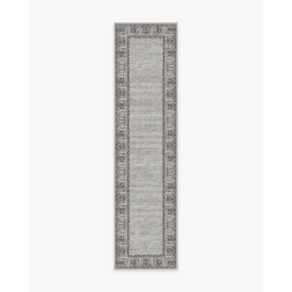 Vintage Daisy Bordered Grey Rug - 75 x 365 cm - All-In-One Rug