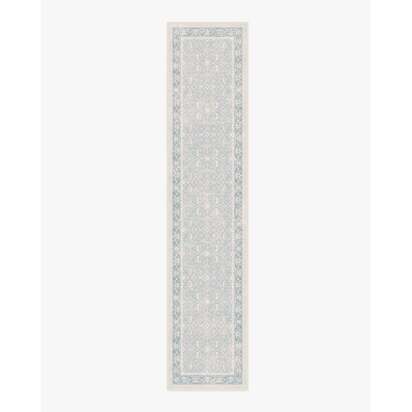 Celestine Soft Blue Flatwoven Rug - 75 x 365 cm - Rug + Pad System