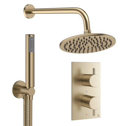 Crosswater MPRO 2 Outlet 2 Handle Shower Bundle - Brushed Brass