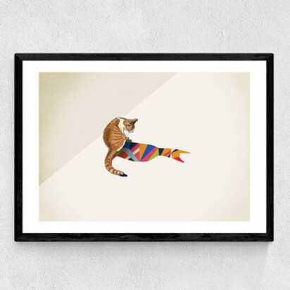 Cat by Jason Ratliff A3 (29.7 x 42cm) Frame White Wide (35mm) 