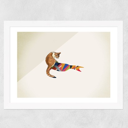 Cat by Jason Ratliff A3 (29.7 x 42cm) Frame White Wide (35mm) 