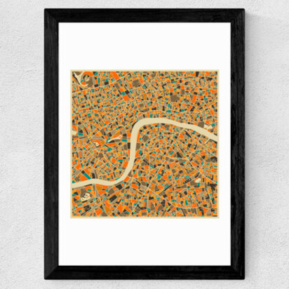 London by Jazzberry Blue 50x70cm Frame Black Narrow (15mm) 