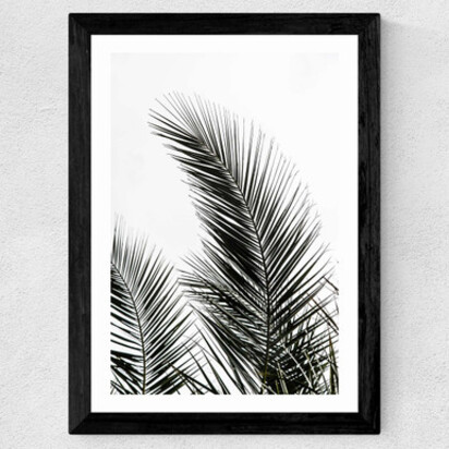 Palm Leaves 1 50x70cm Frame Natural Oak Narrow (15mm) 