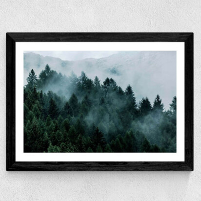 Foggy Hills A1 (59.4 x 84.1cm) Frame Natural Oak Narrow (15mm) 