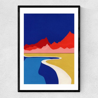 Red Hills Desert Pool A2 (42 x 59.4cm) Frame Black Narrow (15mm) 