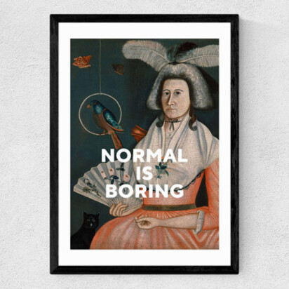 Normal Is Boring 50x70cm Frame Black Narrow (15mm) 