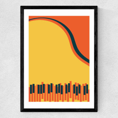Grand Piano A2 (42 x 59.4cm) Frame Black Narrow (15mm) 