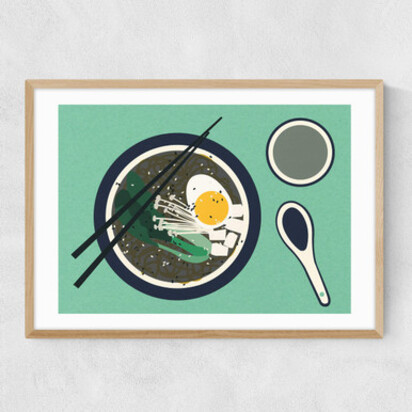 Breakfast at Mr Chan A3 (29.7 x 42cm) Frame Black Narrow (15mm) 
