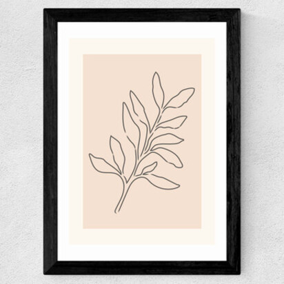 Soft Leaves I A3 (29.7 x 42cm) Frame Black Narrow (15mm) 