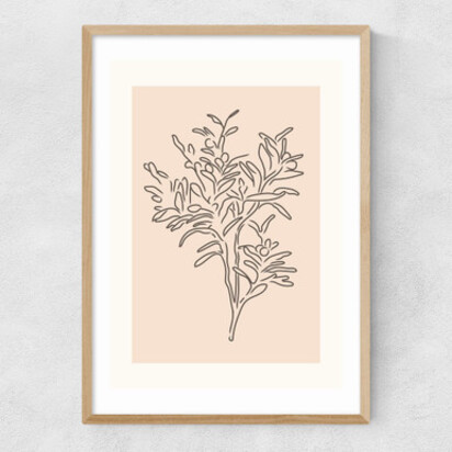 Soft Leaves II A3 (29.7 x 42cm) Frame Black Narrow (15mm) 