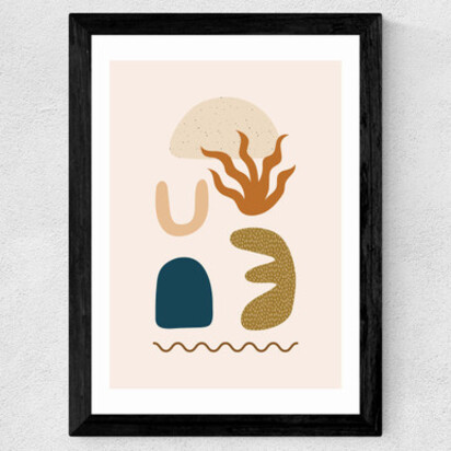 Boho Shapes A3 (29.7 x 42cm) Frame Natural Oak Medium (22mm) 