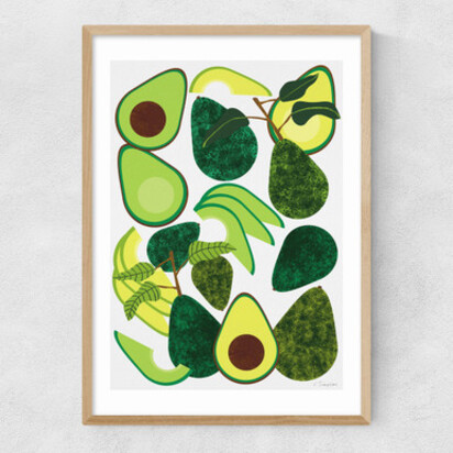Avocado by Leanne Simpson A2 (42 x 59.4cm) Frame Black Medium (22mm) 