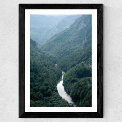 The River Through The Forest A3 (29.7 x 42cm) Frame Natural Oak Narrow (15mm) 