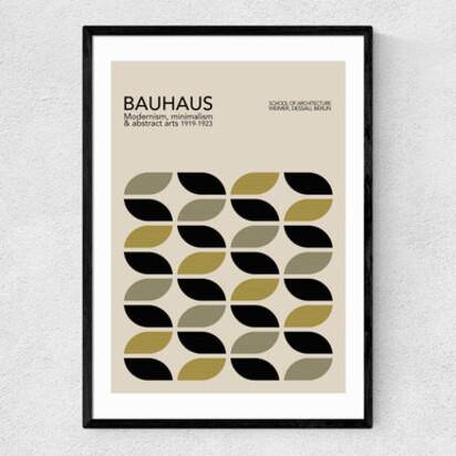 Mid Century Modern Bauhaus A2 (42 x 59.4cm) Frame Black Medium (22mm) 