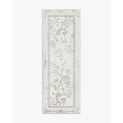 Florian Soft Grey Flatwoven Rug - 75 x 215 cm - Rug + Cushioned Pad System