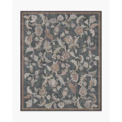 Plume Charcoal Flatwoven Rug - 245 x 305 cm - Rug + Pad System
