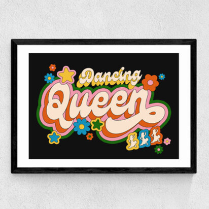 Dancing Queen A3 (29.7 x 42cm) Frame Black Narrow (15mm) 