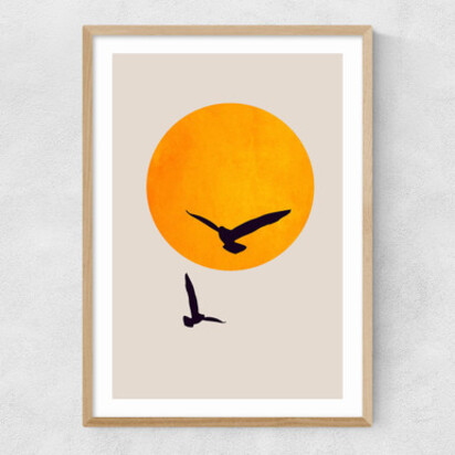 Birds In The Sky A3 (29.7 x 42cm) Frame Black Medium (22mm) 