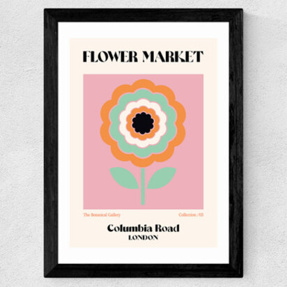 Columbia Road Flower Market by Luxe Poster Co A3 (29.7 x 42cm) Frame White Medium (22mm) 