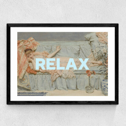 Relax by Oh Fine! Art A3 (29.7 x 42cm) Frame Black Narrow (15mm) 