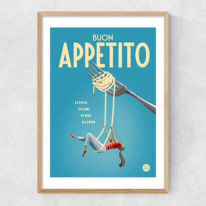 Buon Appetito 50x70cm Frame Black Narrow (15mm) 