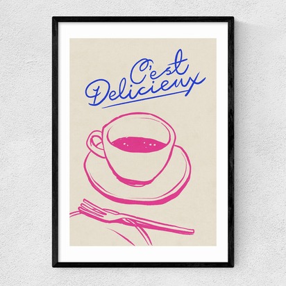 C'est Delicieux 50x70cm Frame Black Narrow (15mm) 