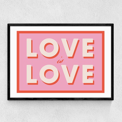 Love Is Love by Studio Eleni A3 (29.7 x 42cm) Frame Black Narrow (15mm) 