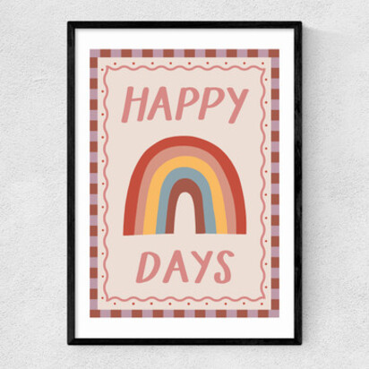 Happy Days A3 (29.7 x 42cm) Frame Natural Oak Narrow (15mm) 