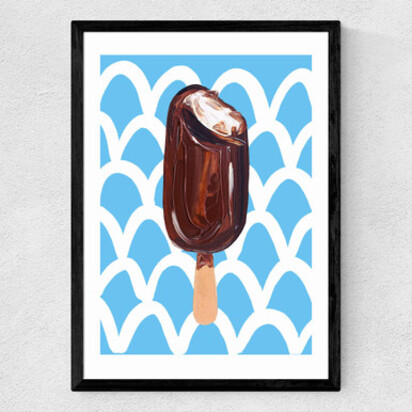 Magnum on Blue Wavey A2 (42 x 59.4cm) Frame Black Narrow (15mm) 