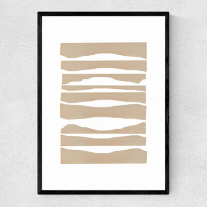 Waves by Anna Mainz 50x70cm Frame Natural Oak Medium (22mm) 