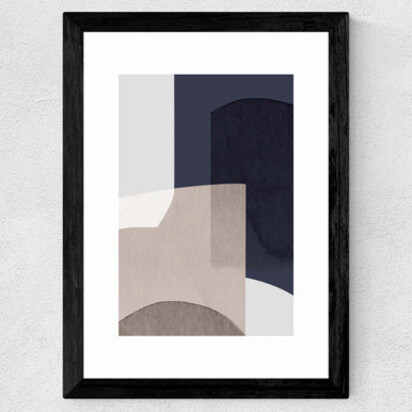Abstract XII A1 (59.4 x 84.1cm) Frame Black Narrow (15mm) 
