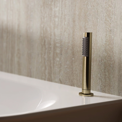Crosswater MPRO Follow Me Round Shower Handset and Hose - Brushed Brass