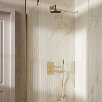 Crosswater MPRO 2 Outlet 2 Handle Shower Bundle - Brushed Brass