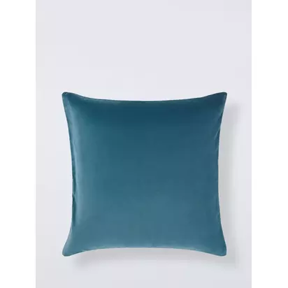 John Lewis Cotton Velvet Cushion Dark Teal | 51x51x2 cm