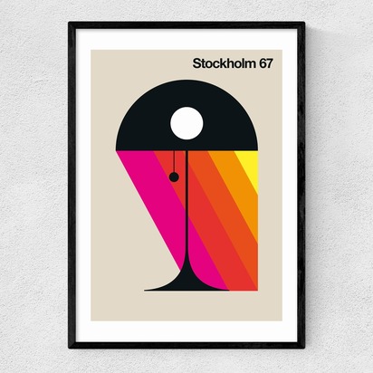 Stockholm 67 A2 (42 x 59.4cm) Frame Black Narrow (15mm) 