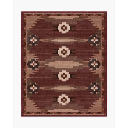 Annika Rust Red Flatwoven Rug - 245 x 305 cm - Rug + Pad System