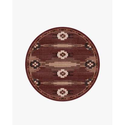 Annika Rust Red Flatwoven Rug - 185 Round cm - Rug + Pad System