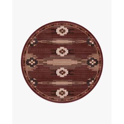 Annika Rust Red Flatwoven Rug - 245 Round cm - Rug + Pad System