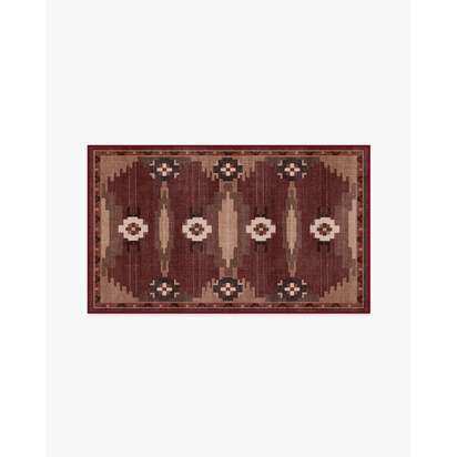 Annika Rust Red Flatwoven Rug - 90 x 150 cm - Rug + Cushioned Pad System